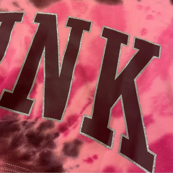 Vs pink glitter shine tie dye sweatshirt oversized small NWT - Picture 6 of 9